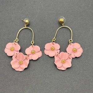 Elegant Pink Floral Earrings